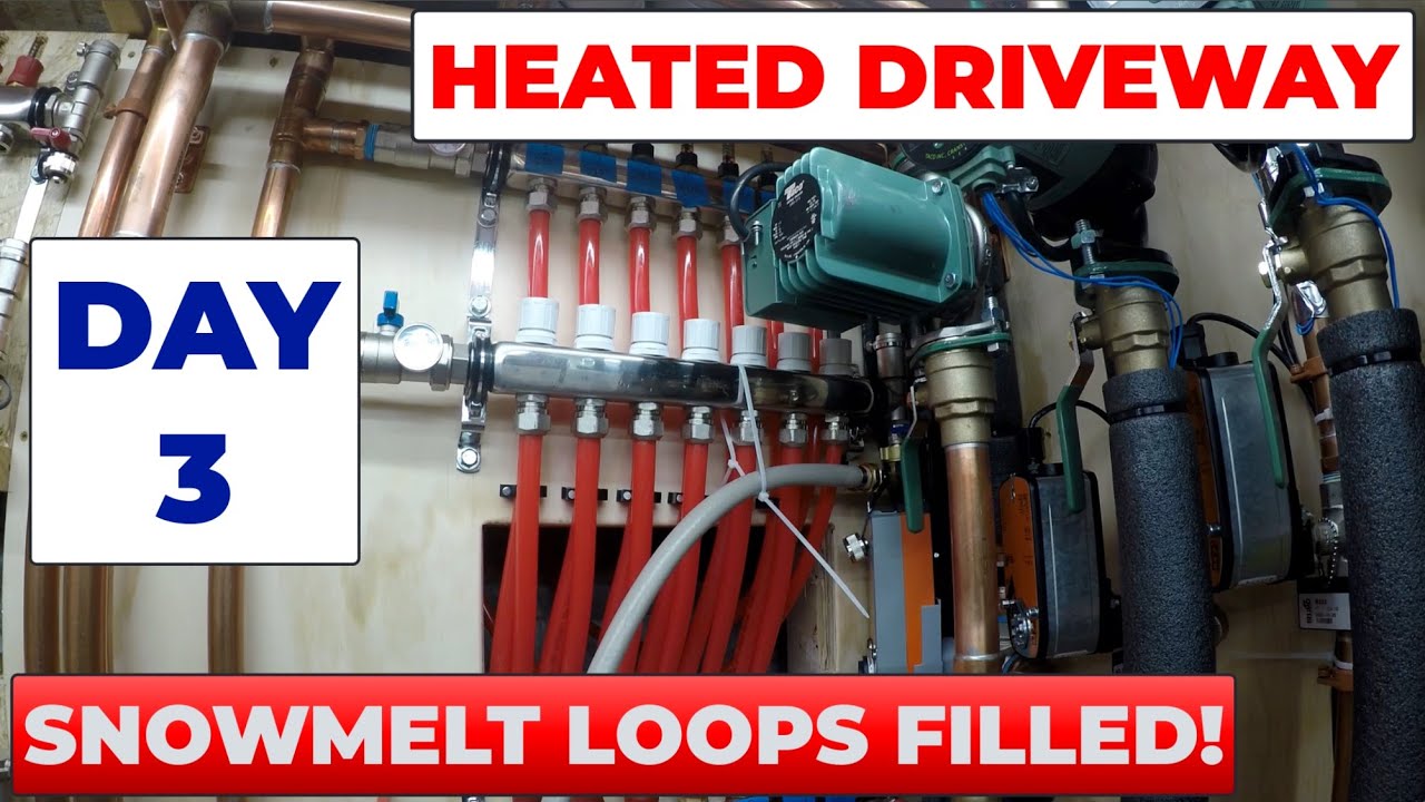 Filling The Radiant and Heated Driveway Snowmelt Loops with Glycol - Day 3, Episode 45 [1-28-2021]