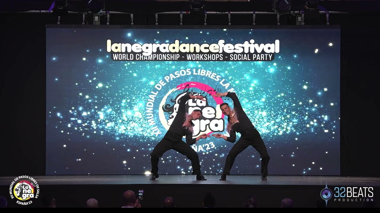 DAVIDE Y SHAHRAM 2º Puesto DUO MASCULINO XII Mundial de Pasos Libres La Negra Salsa 2023