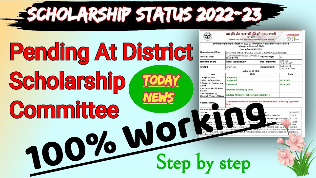 pending At District scholarship committee. How to check scholarship status 2022.pending at district.