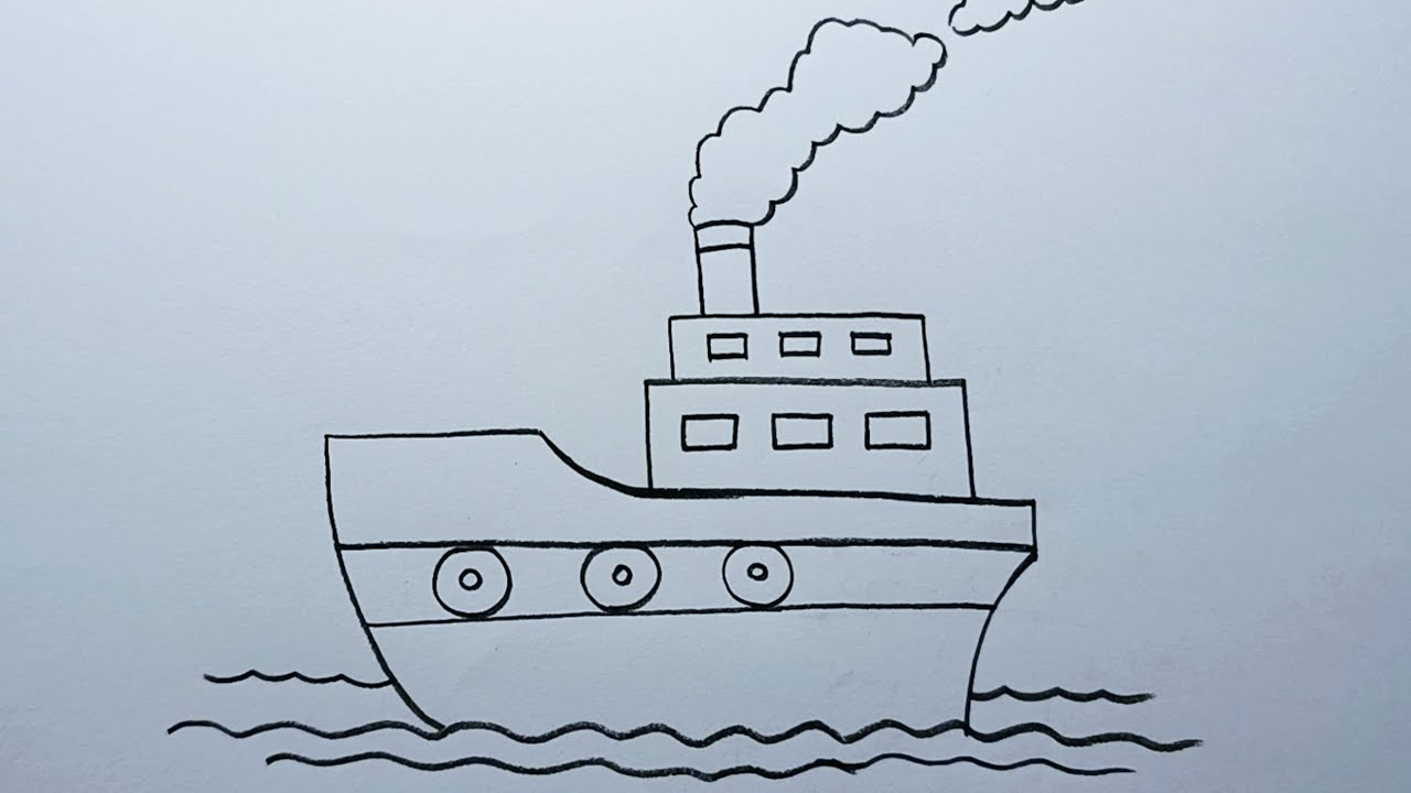 Simple Ship Drawing for Kids | Easy ship drawing technique step by step | সহজে জাহাজ আঁকা শিখুন |