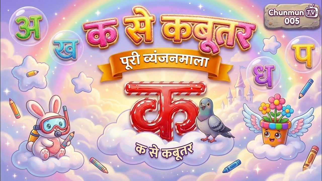 क से कबूतर | ख से खरगोश | हिंदी वर्णमाला | Hindi Varnamala for Kids | Learn Hindi Alphabet