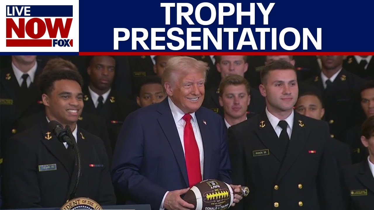 WATCH: President Trump presents Commander-in-Chief's trophy to Navy football team | LiveNOW from FOX