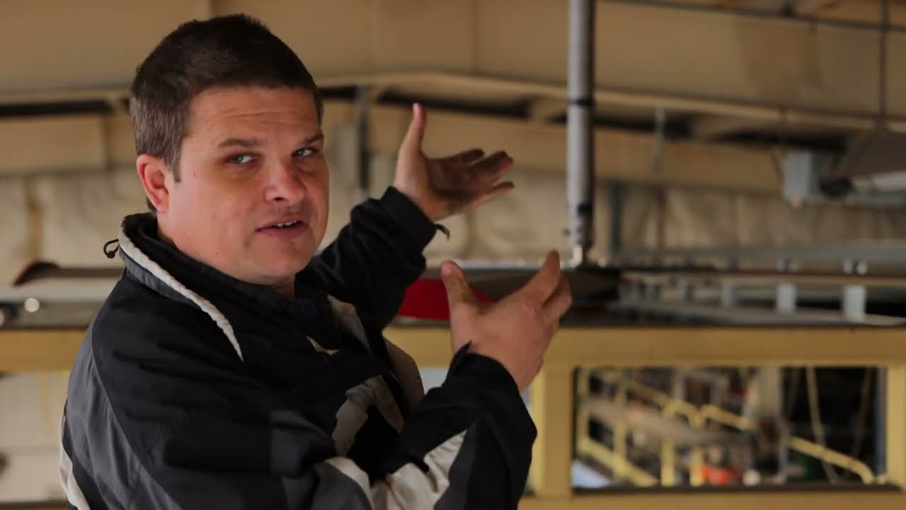Overhead Cranes and  Welding  with Big  Fans - Hoover AG Manufacturing Story.