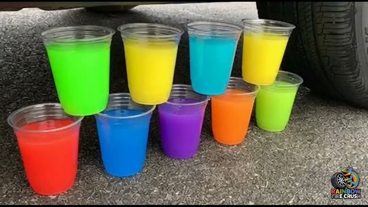 💦 Funny Crushing Experiment Giant Rainbow  vs Car 🌈 Crushing Crunchy & Soft Things!