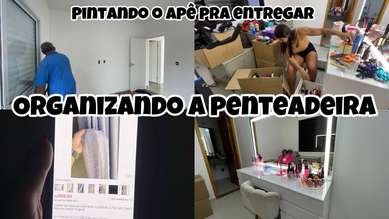 ORGANIZEI A PENTEADEIRA E CÔMODA, PINTURA NO APÊ, COMPRAMOS CORTINAS NOVAS E MUITO MAIS 🤎