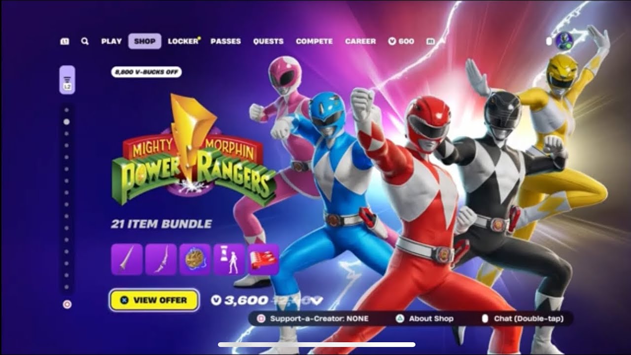 Power Rangers Are Here!!! | Fortnite Item Shop 8/8