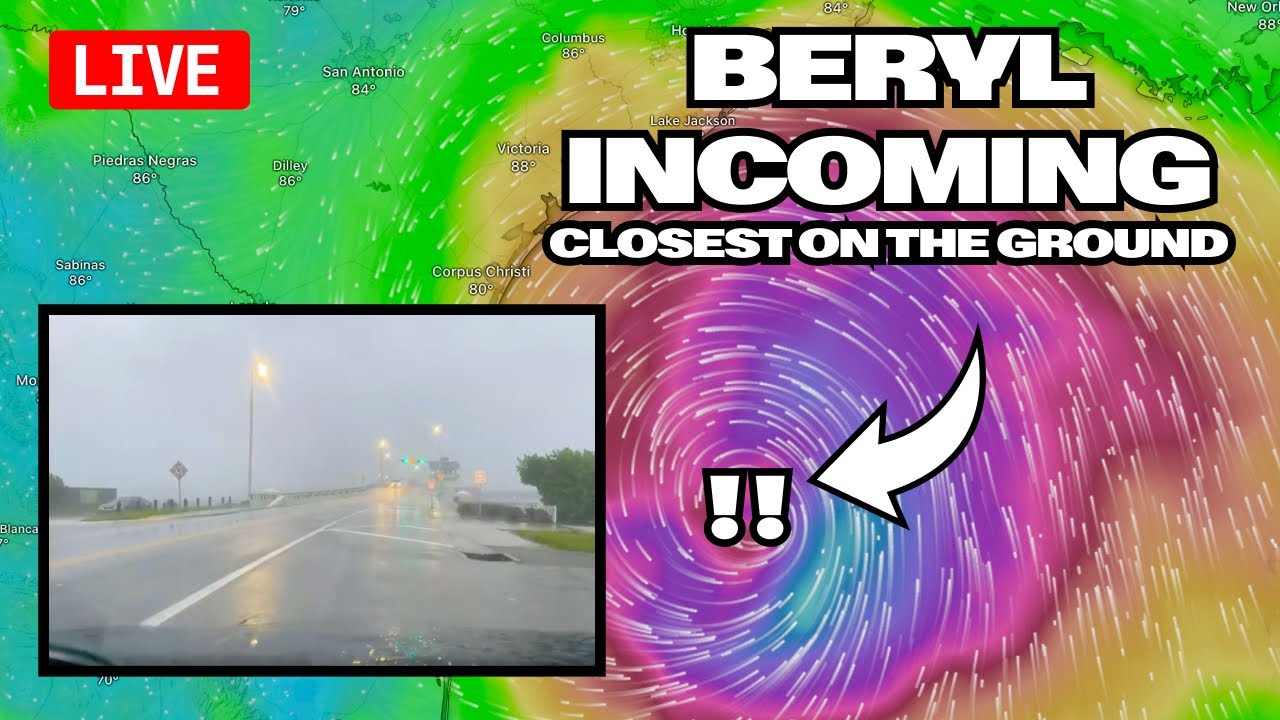 Hurricane Beryl Closest Livestream Coverage