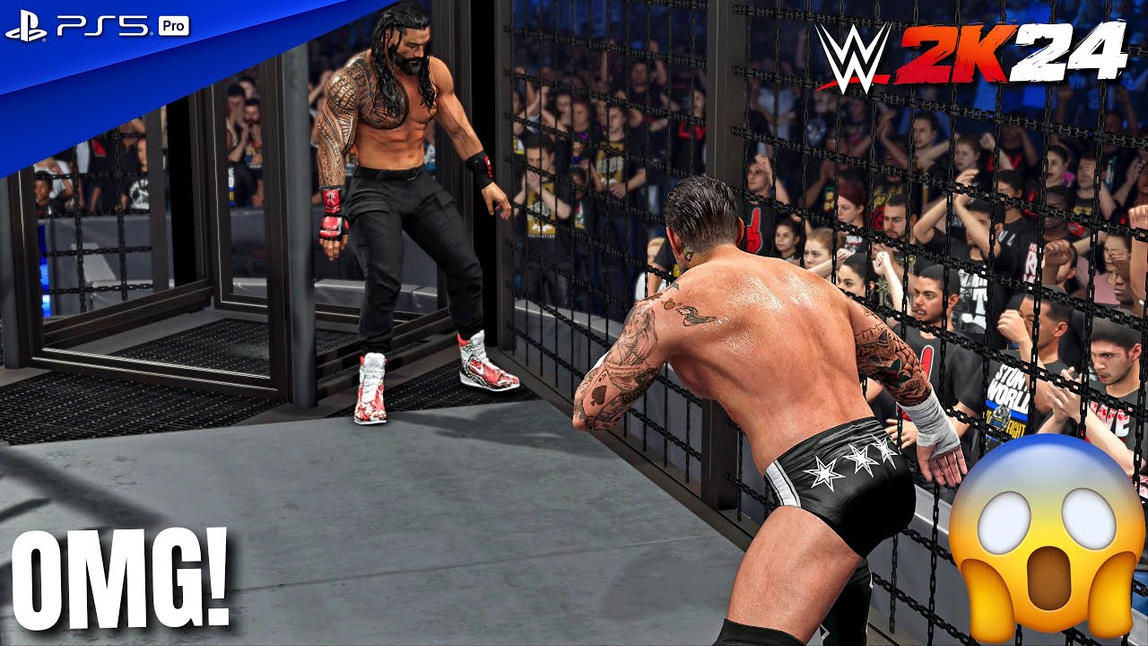 WWE 2K24 - Elimination Chamber 2025 Match (CM Punk vs Drew vs Logan vs Seth vs Reigns vs Cena) | 4K