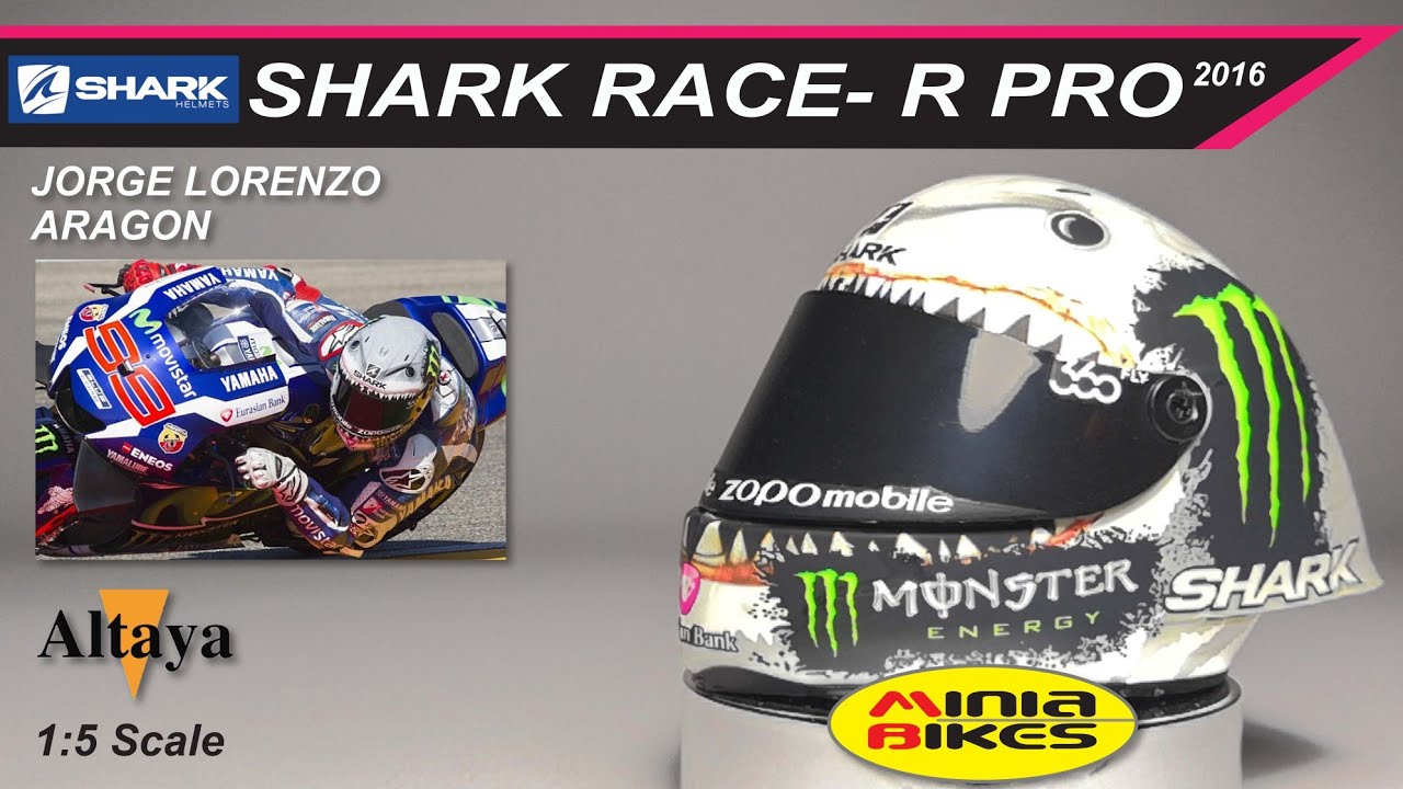 EP581 | JORGE LORENZO (2016) | SHARK RACE-R PRO ARAGON | ALTAYA | 1:5 SCALE | MINIATURE HELMET