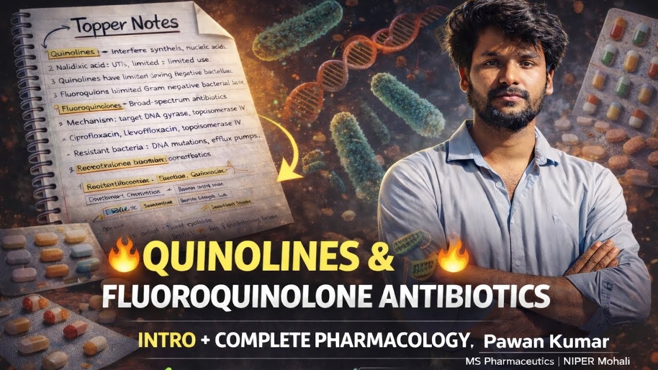 Quinolines & Fluoroquinolone Antibiotics | Complete Pharmacology | GPAT & NIPER JEE #gpat #niperjee 