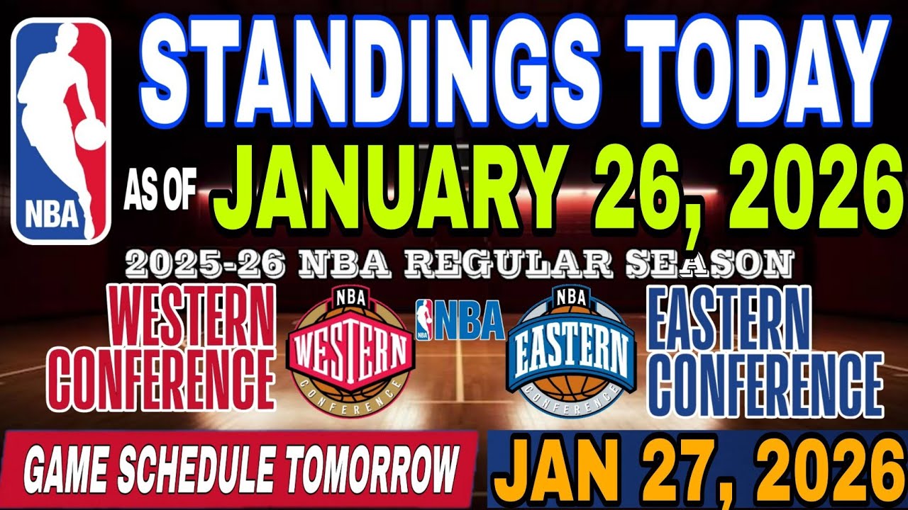 NBA STANDINGS TODAY | JANUARY 26, 2026 | SCHEDULE JANUARY 27, 2026 | NBA GAME RESULTS |
