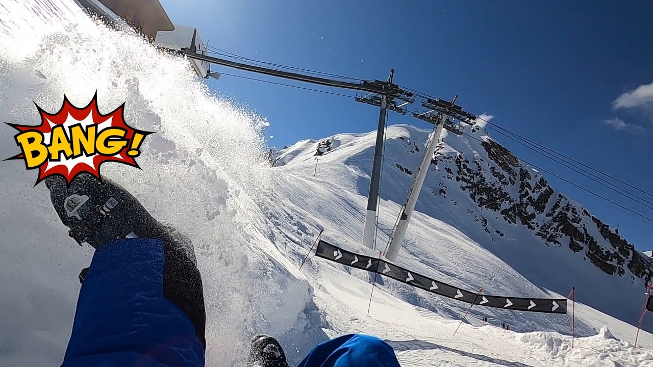 Crashing on Rodeo Luge Sledging ⛄ GoPro HD POV Les Arcs Arcabulle Lift - Fun in Paradiski Mar 2023