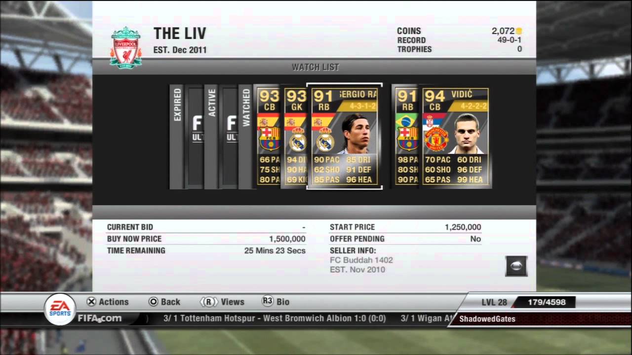 FIFA 12 - TEAM OF THE YEAR DEFENDERS + GOALKEEPER