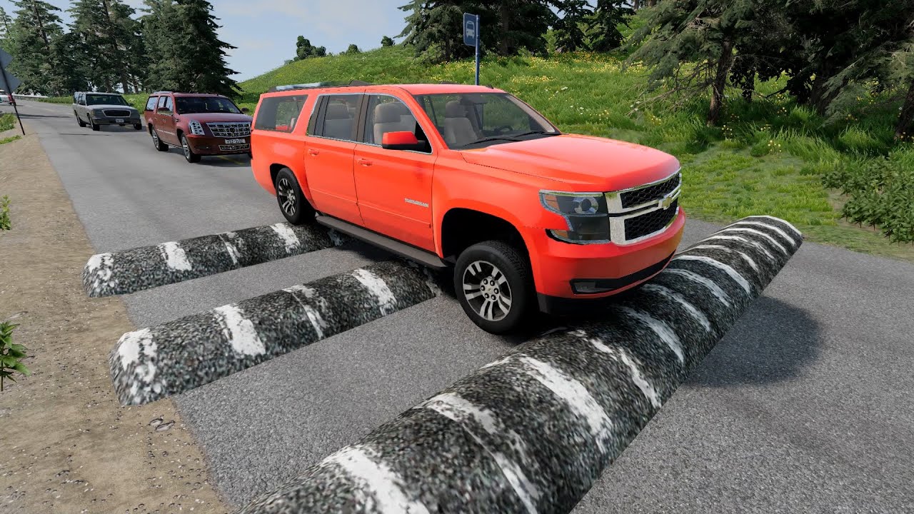 Cars vs Massive Speed Bumps #101 - beamng.drive beamng cars TV