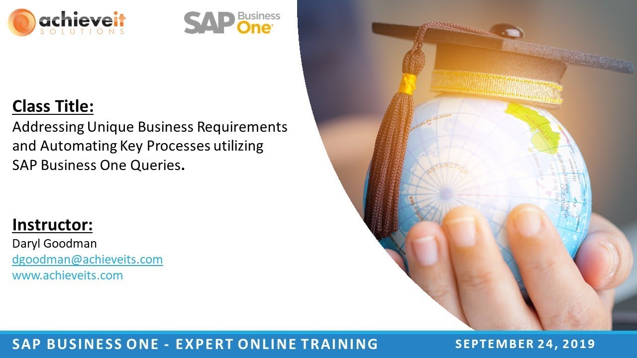 SAP Business One Expert Online Training - SAP Business One Queries