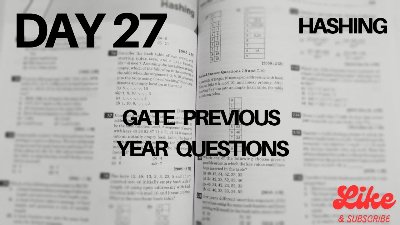 GATE 2026 DS Hashing PYQ's  |  Day 27