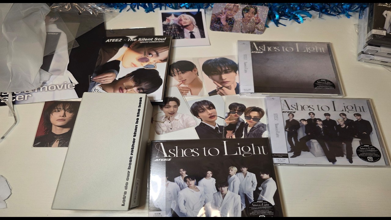 ATEEZ unboxing 3 albums Ashes to Light (limited, standart, flash price) and The Silent Soul x Ateez