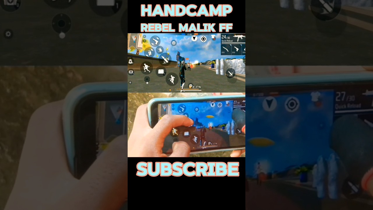 Free fire handcamp Gameplay by rebel malik ff 😇God level gamplay on free fire