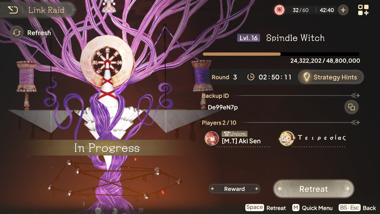 ΦωΦ - Madoka Exedra - F2P Link Raid March 2026 Spindle Witch Boss L16 Full Manual 420k (50% HP)