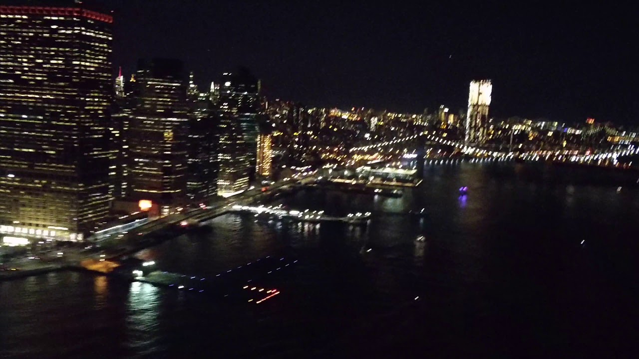 Nueva York de noche desde un helicóptero (saliendo y volviendo de Newark)