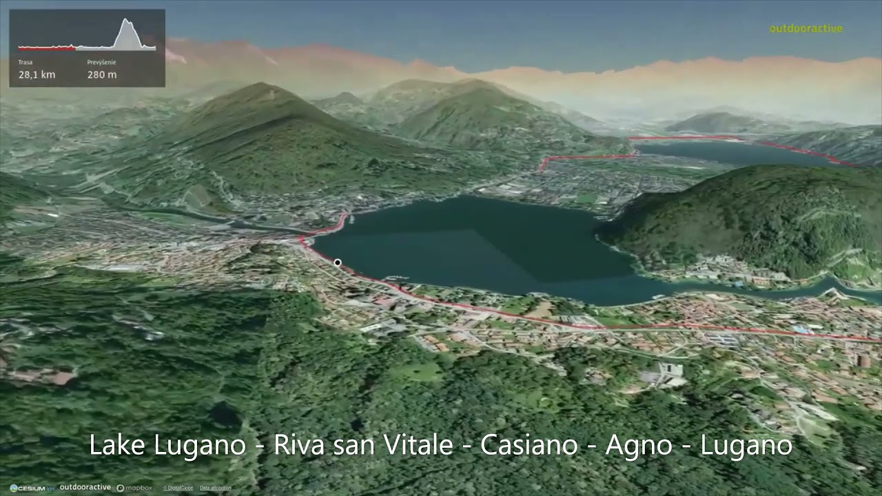 Lake Lugano - Riva san Vitale - Casiano - Agno – Lugano ∆ hiking trails ∆ 3d-trail.com/switzerland/