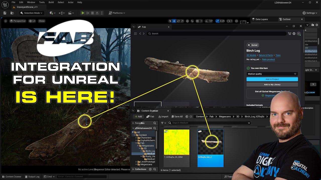 Как использовать новый плагин Fab для Unreal Engine. Интеграция с Fab уже здесь! Используйте Mega...