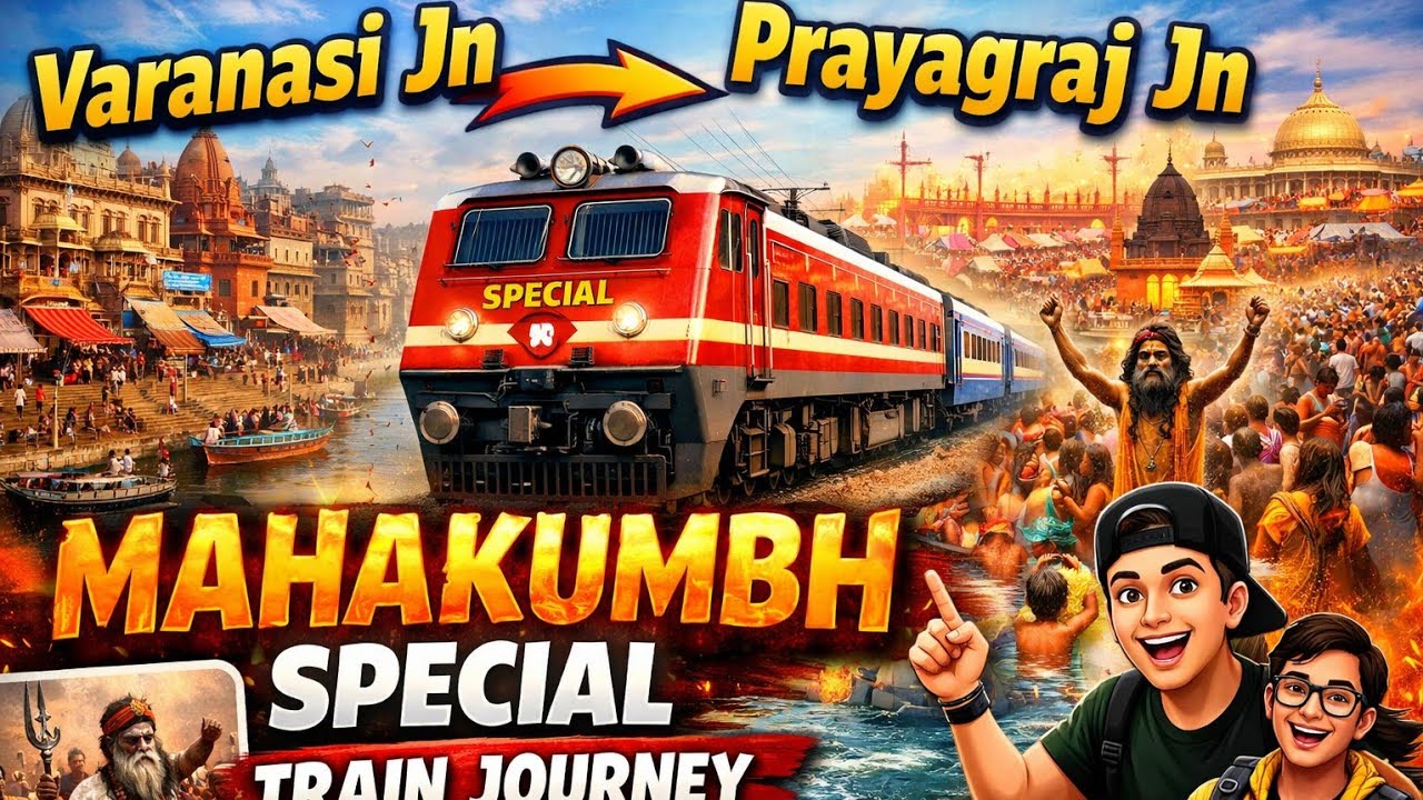 🚆 Varanasi Junction to Prayagraj Junction | Mahakumbh Special Train Journey 🙏