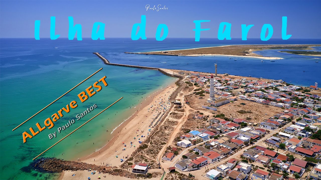 Praia da Ilha do Farol Algarve Portugal by drone
