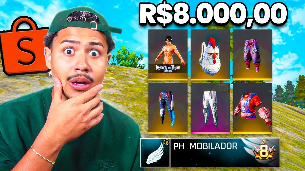 COMPREI UMA NOVA CONTA DE FREE FIRE POR 8 MIL REAIS NA SHOPEE!
