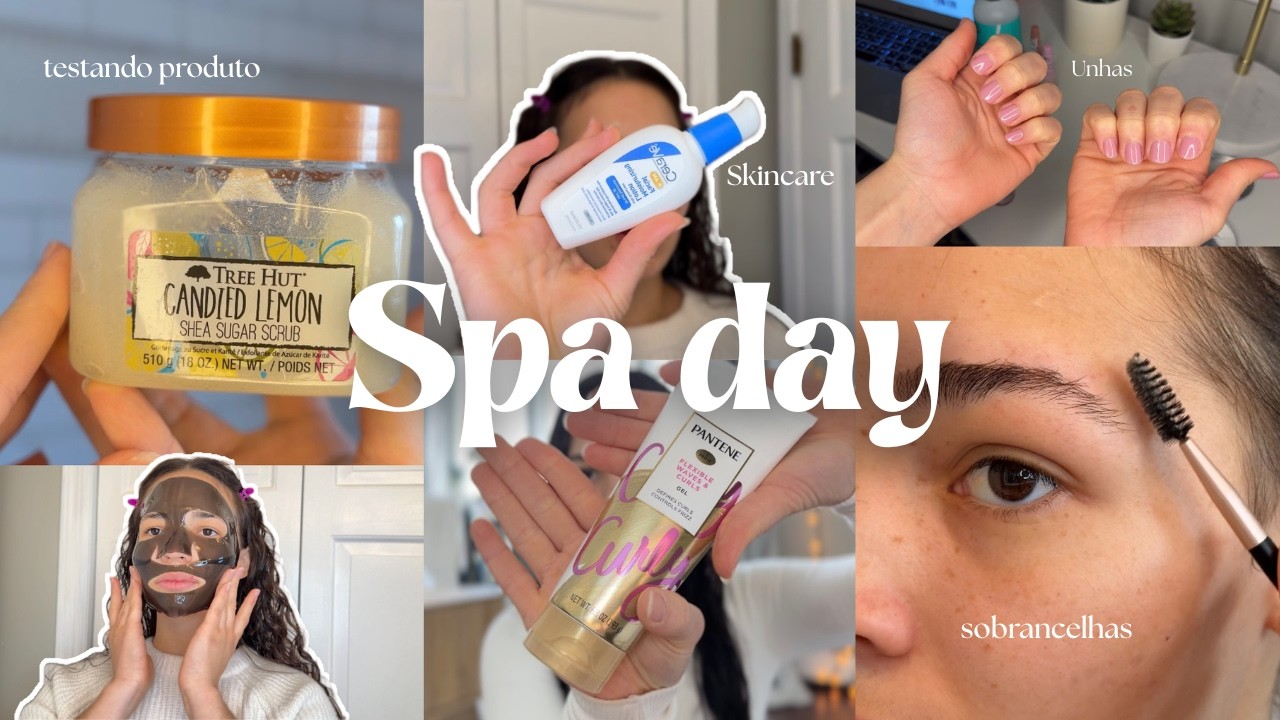 Spa day em casa💅🏻🧖🏻‍♀️ | cabelo, skincare, finalização e unhas 