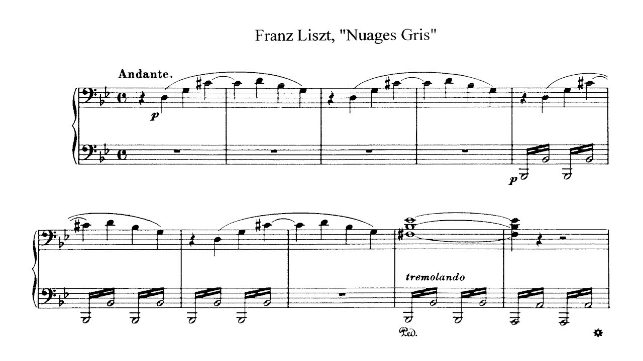 Franz Liszt: Tr&uuml;be Wolken (Nuages gris) S199/R78 (audio + sheet music) [Thurz&oacute;]