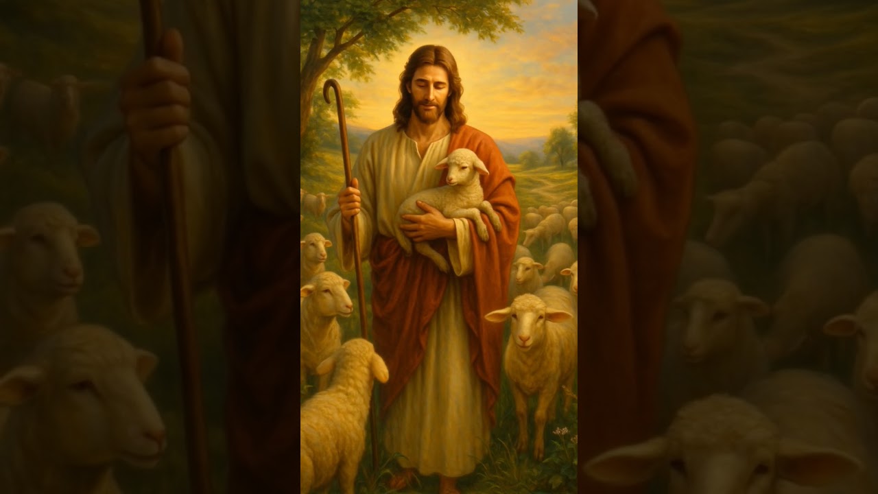 Jesus as the Good Shepherd #ai #jesus #lamb #nature #christ #jewish  #islam