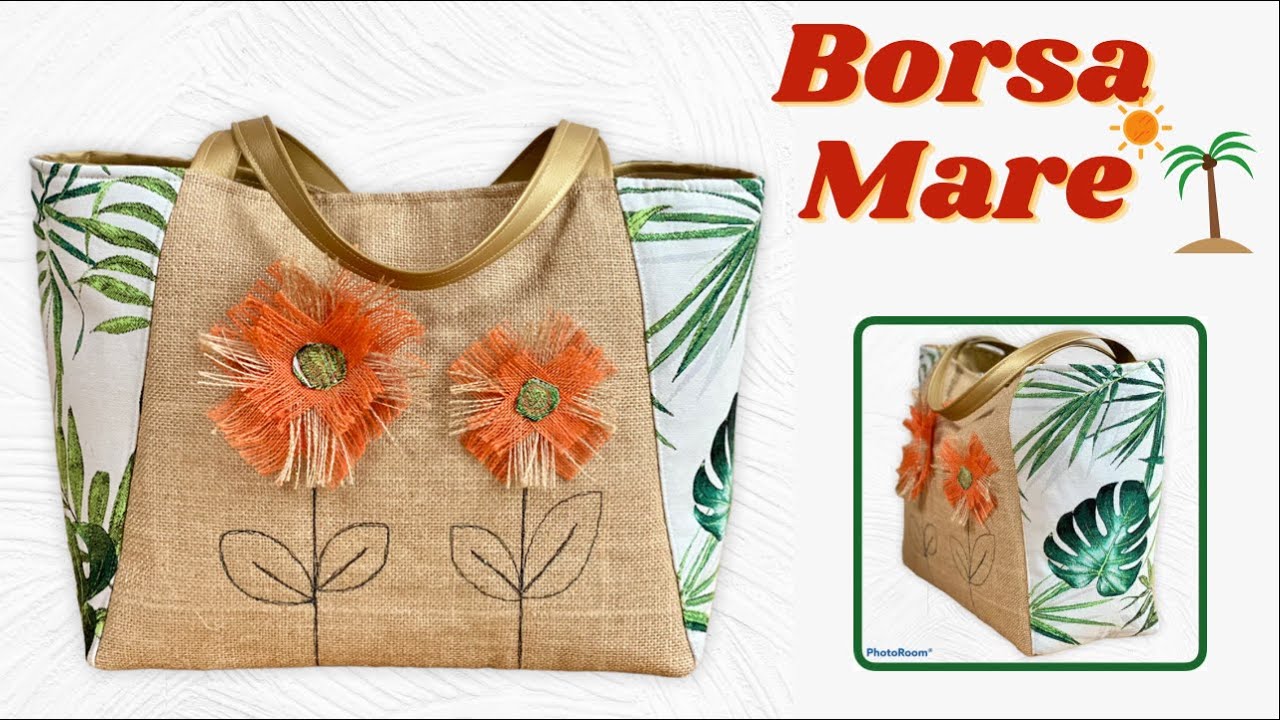 Tutorial BORSA in tessuto fai da te con cartamodello | FREE MOTION sewing | DIY BAG Tutorial