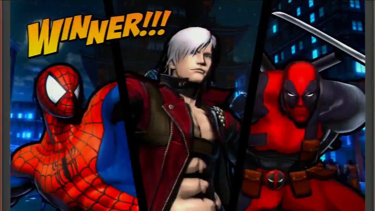 Requested Ultimate Marvel vs. Capcom 3: Red Funny Guys (Spider-man, Deadpool, Dante)