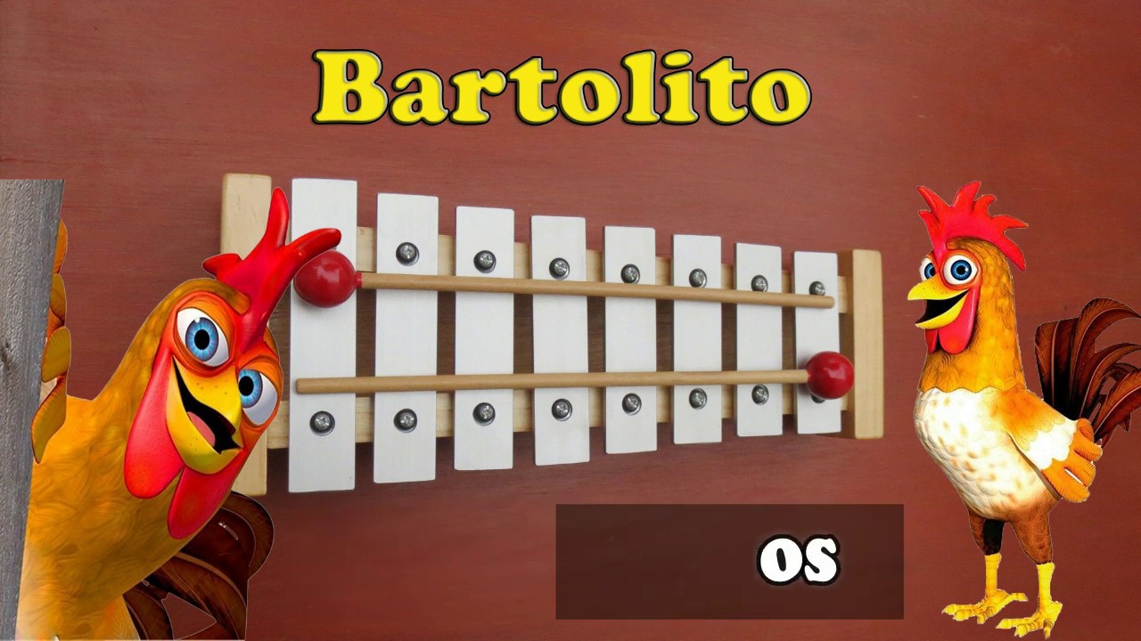 Bartolito era un gallo /en Xilófono-Metalófono - Canción infantil- con notas musicales-Tutorial 🐓🐓