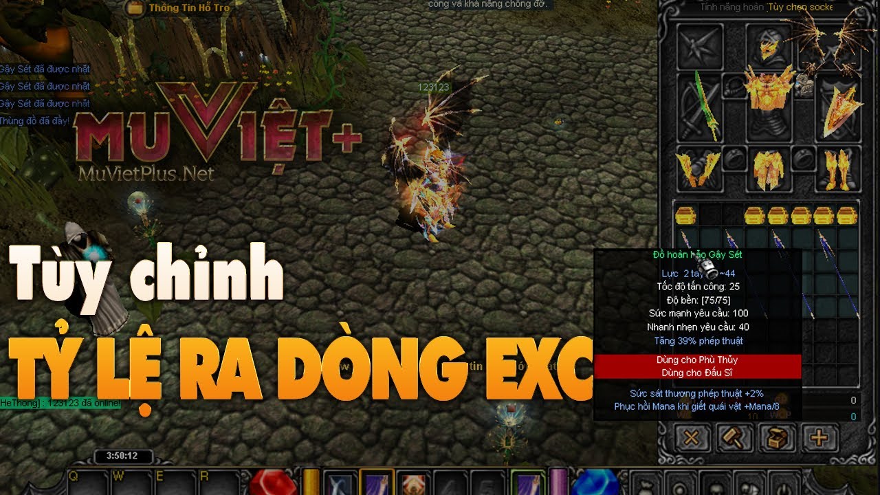 Tùy chỉnh dòng Exc khi drop Item | Hướng dẫn cài đặt Mu Online | MuVietPlus | Update 20