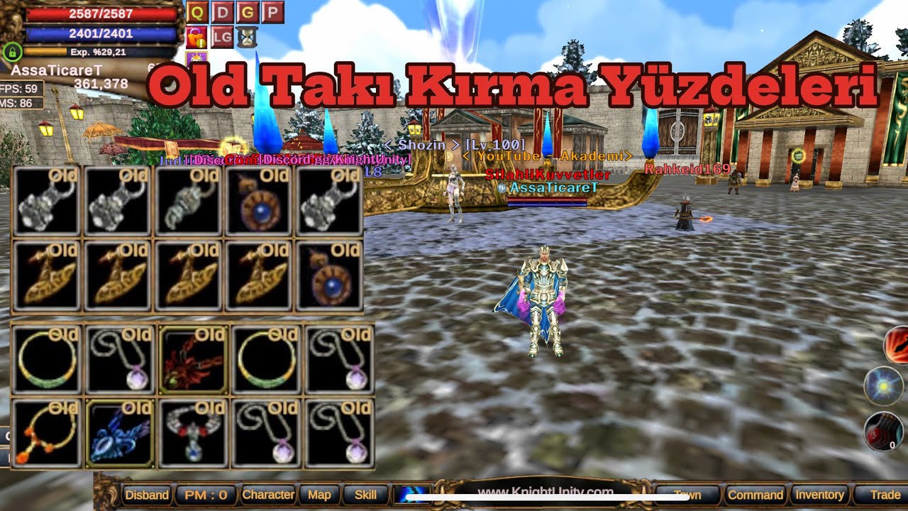 Knight Unity ( Mobile ) - Old Takı Kırdırma ~ T&uuml;m Takıların Y&uuml;zdesel İhtimali
