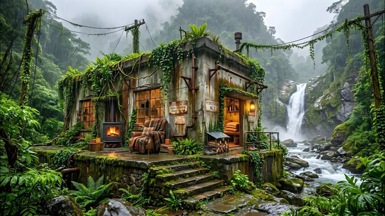 I Turned an Abandoned Hydro Control House Into a Luxury Waterfall Villa (ASMR)
