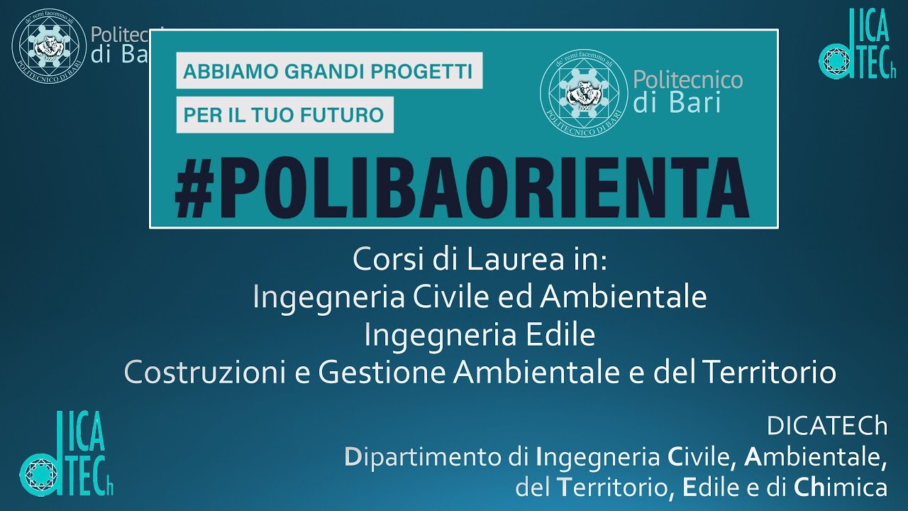 Orientamento in ingresso 2020/21 DICATECh - Politecnico di Bari