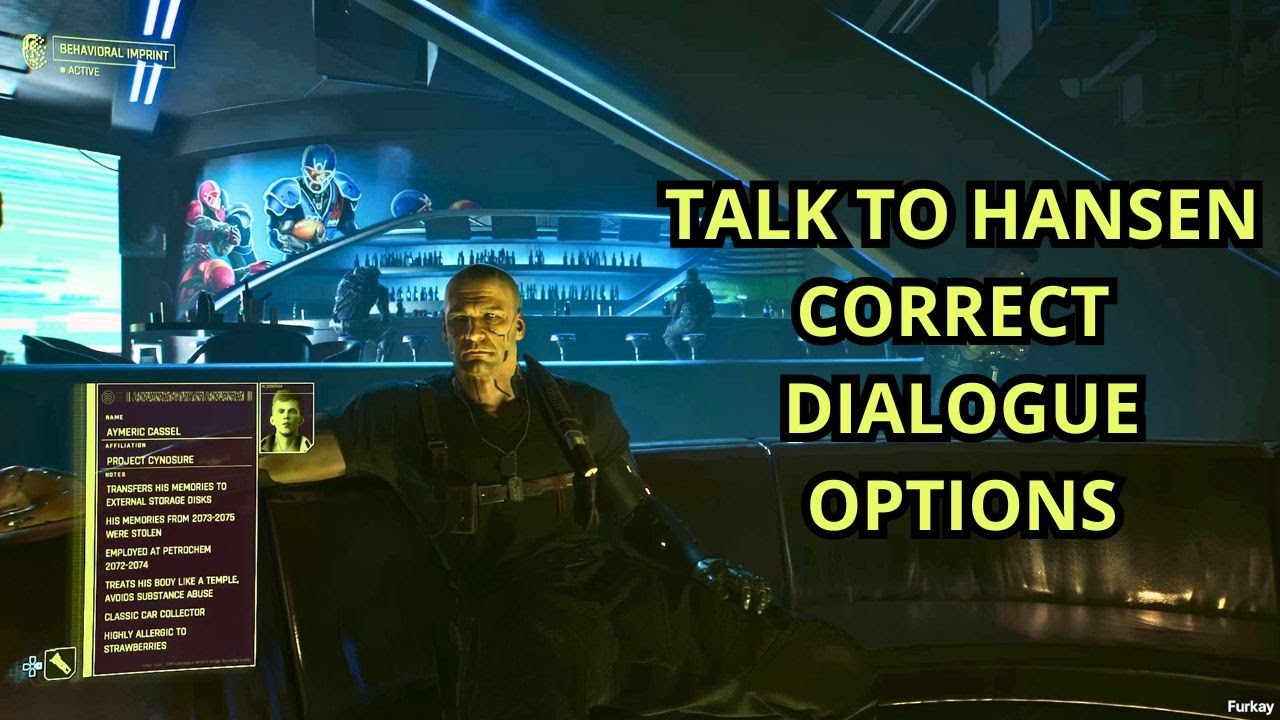Talk To Hansen Correct Dialogue Options Guide - Cyberpunk 2077: Phantom Liberty