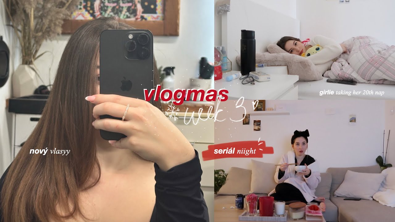 VLOGMAS 3! nov&yacute; vlasy, balen&iacute; d&aacute;rků & seri&aacute;l night I Adele Brandi