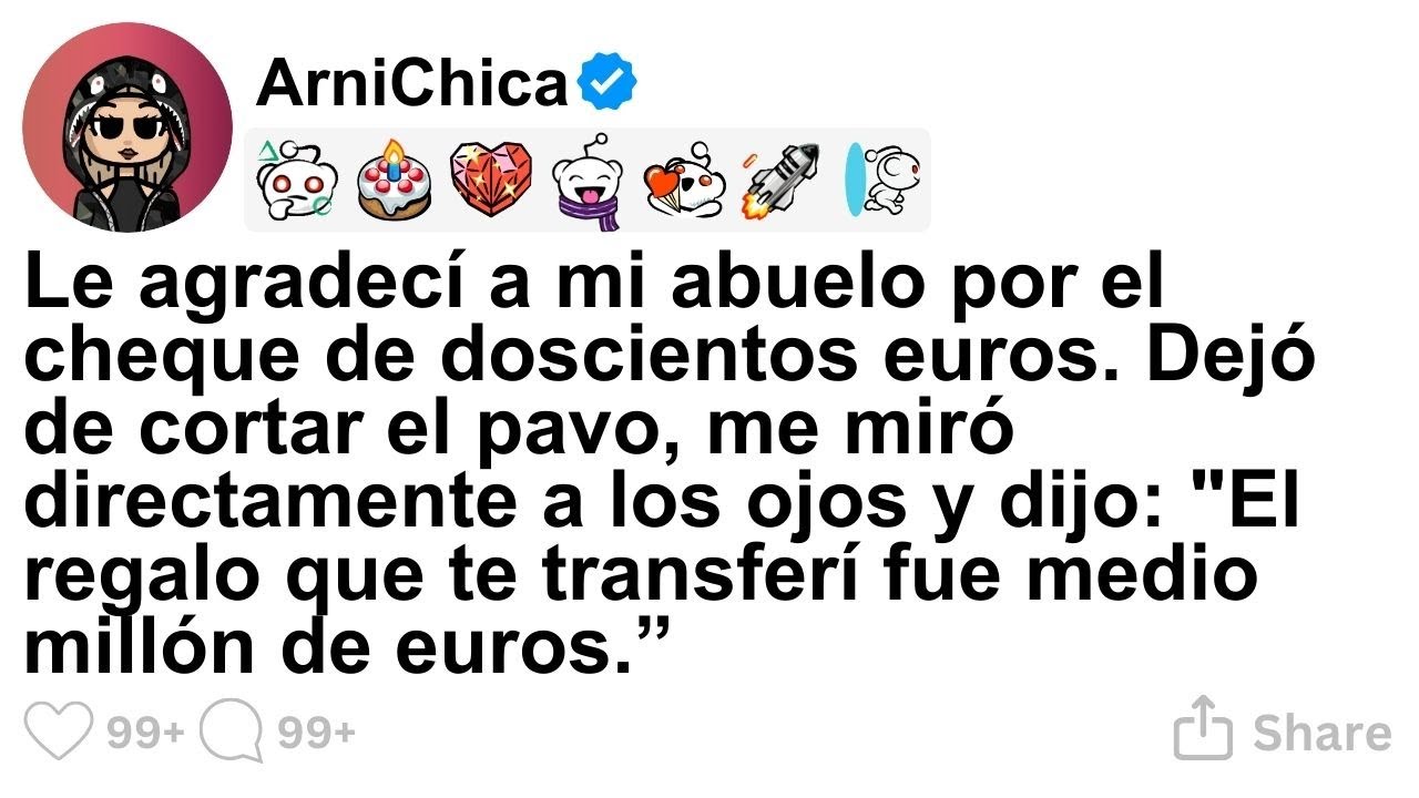 [TODA LA HISTORIA] Le agradecí a mi abuelo por el cheque de doscientos euros. Dejó de cortar el pavo