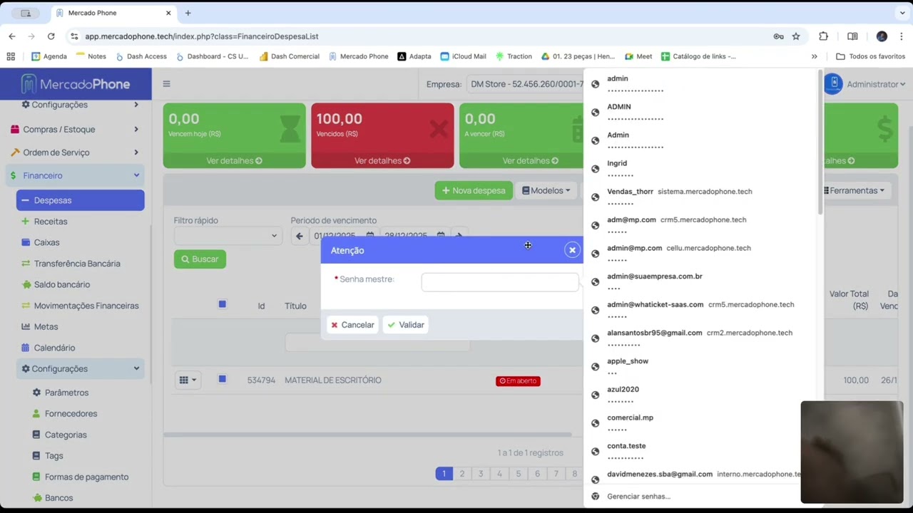 Atualização no Módulo Financeiro do MercadoPhone