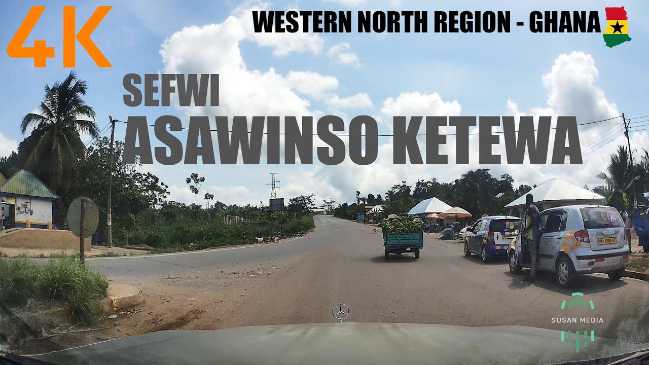 Sefwi Asawinso Ketewa Drive from Subri Nkwanta Nambro Western North Ghana 4K