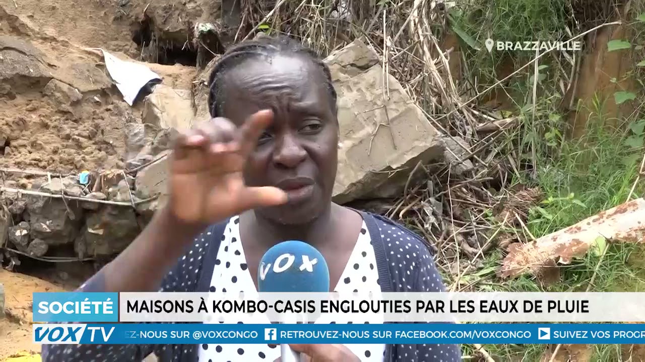 Maisons à Nkombo-Casis englouties par les eaux de pluie