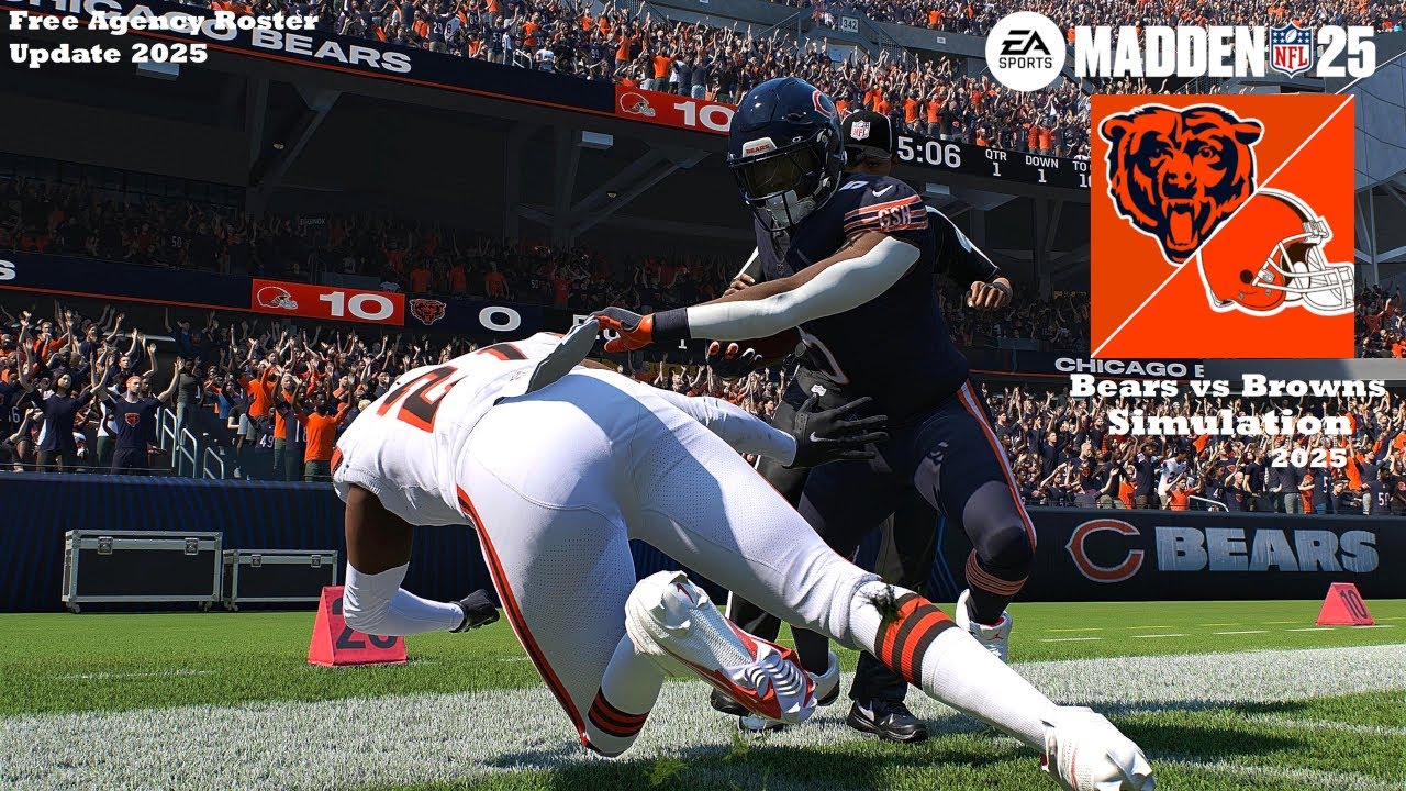 Madden 25 Ashton Jeanty Bears vs Kenny Pickett Browns Sim (Madden 26 Updated Roster) Game Play