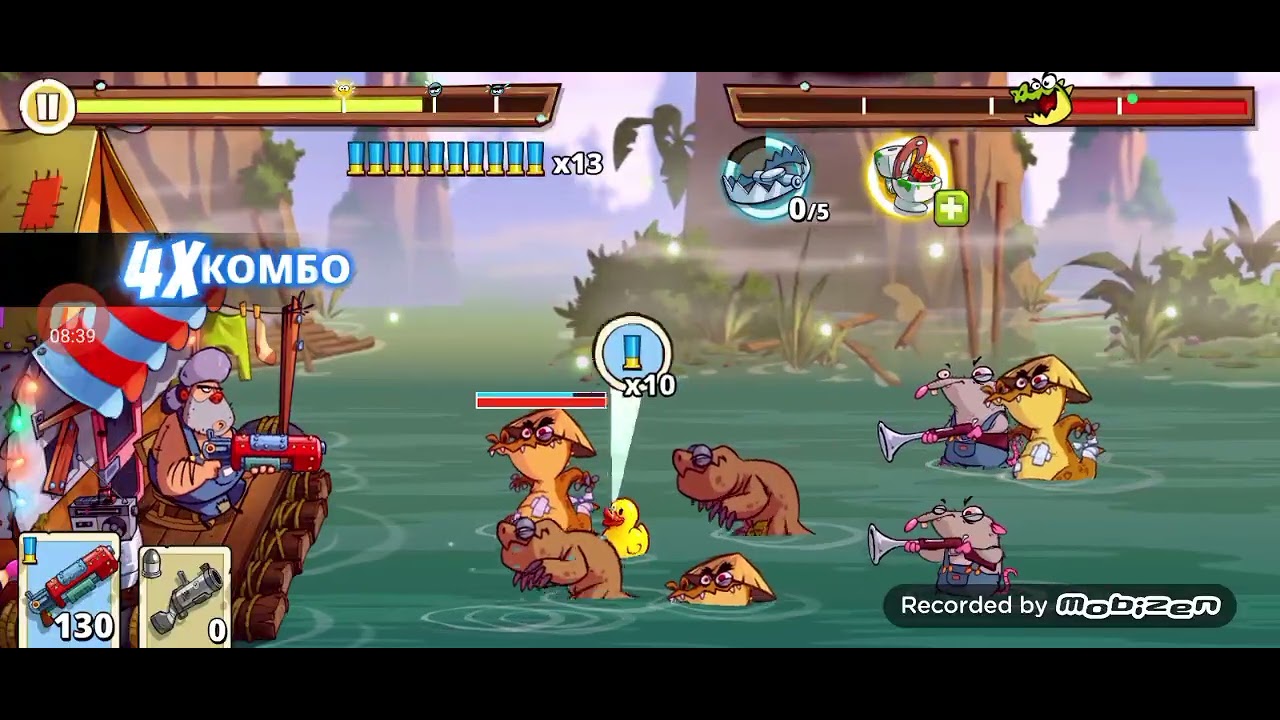 Белка все портит в игре Swamp Attack 2