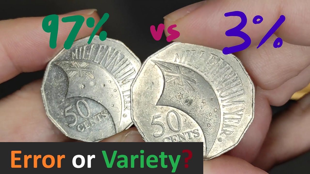 Rare Incuse Flag Error/Variety on Australia Millennium 50 Cents Coin