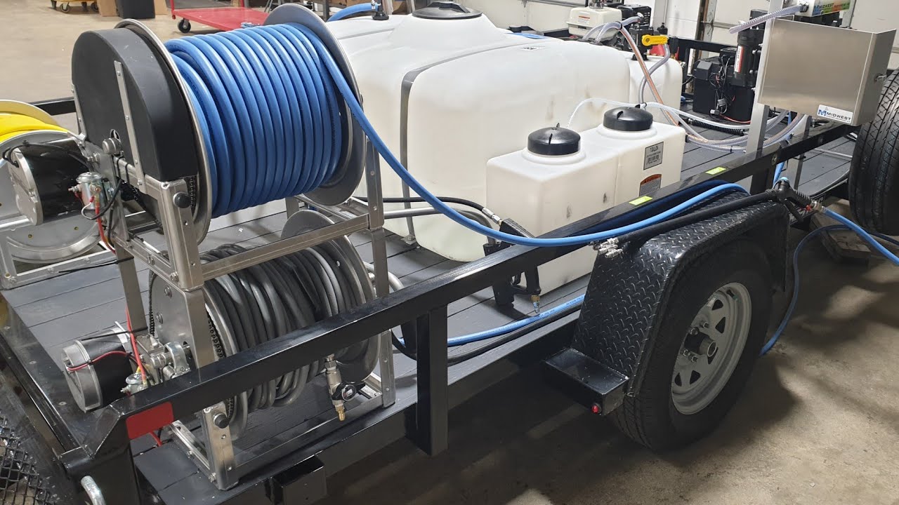 Pressure washer soft wash single axle trailer build