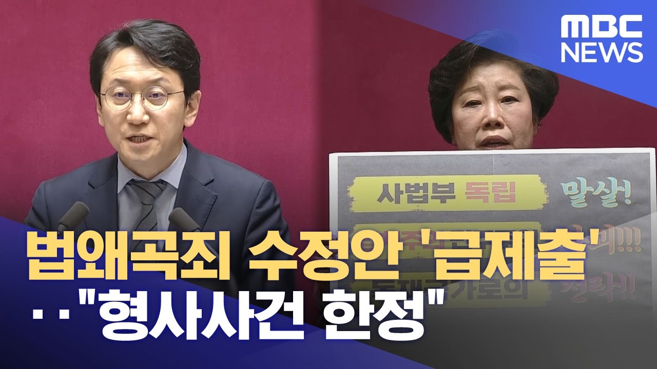 법왜곡죄 수정안 '급제출'‥